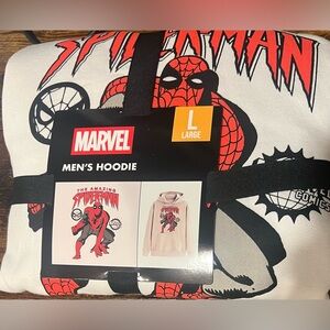 Marvel Men’s Spidey Retro Pull Over Hoodie Long Sleeve Size Large New With Tags